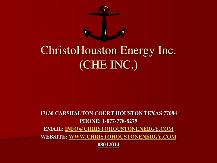 christohouston energy inc