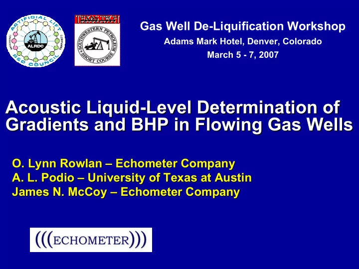 acoustic liquid level determination of level