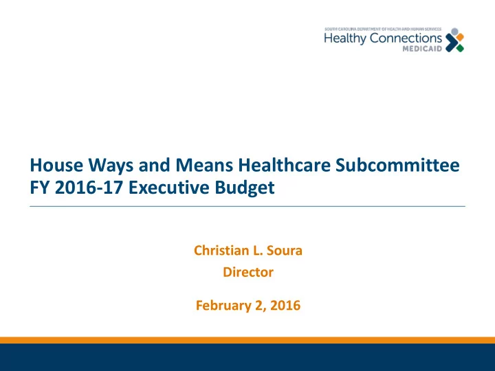 house ways and means healthcare subcommittee fy 2016 17
