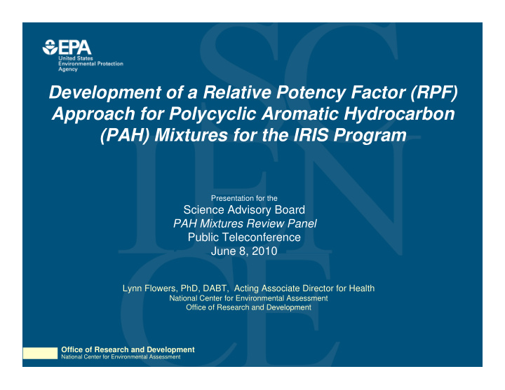 development of a relative potency factor rpf approach for