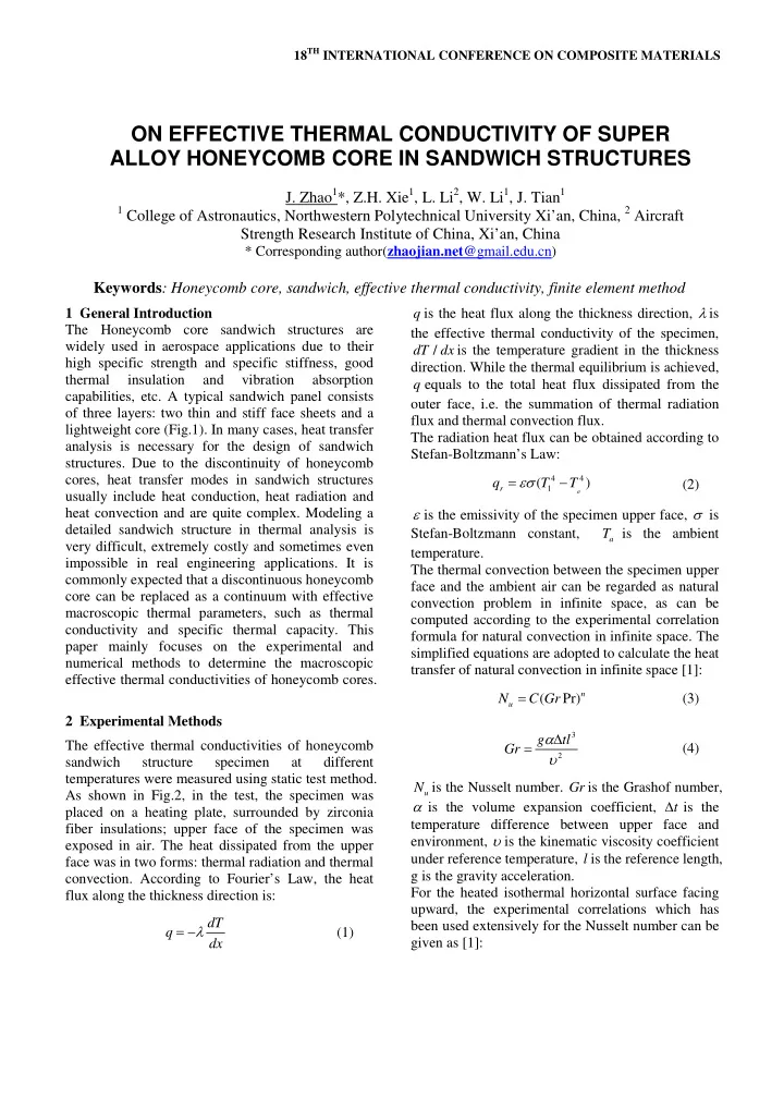 on effective thermal conductivity of super alloy