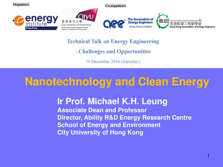 nanotechnology and clean energy