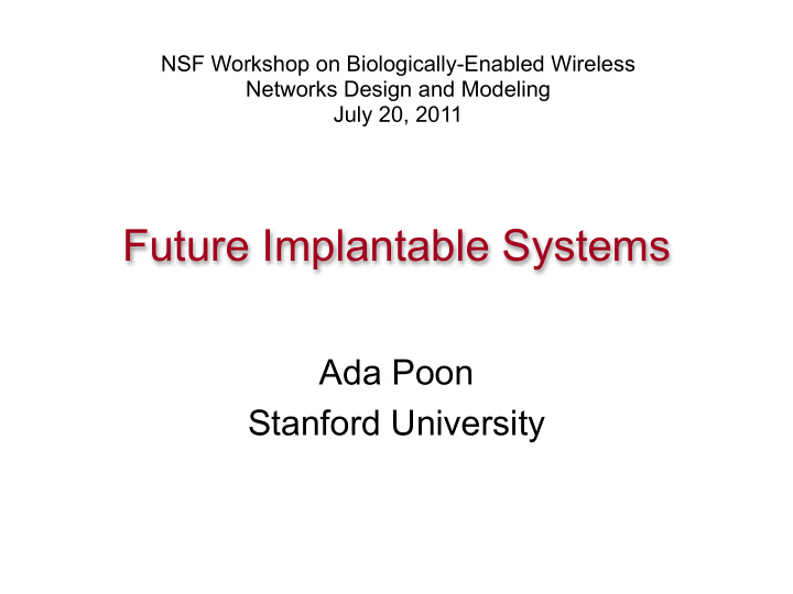 future implantable systems