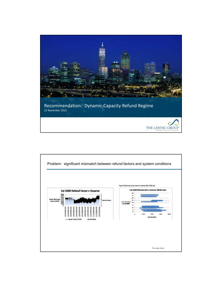 recommendation dynamic capacity refund regime