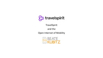 TravelSpirit  and the  Open Internet of Mobility  Open internet of mobility  Call  SmartCard