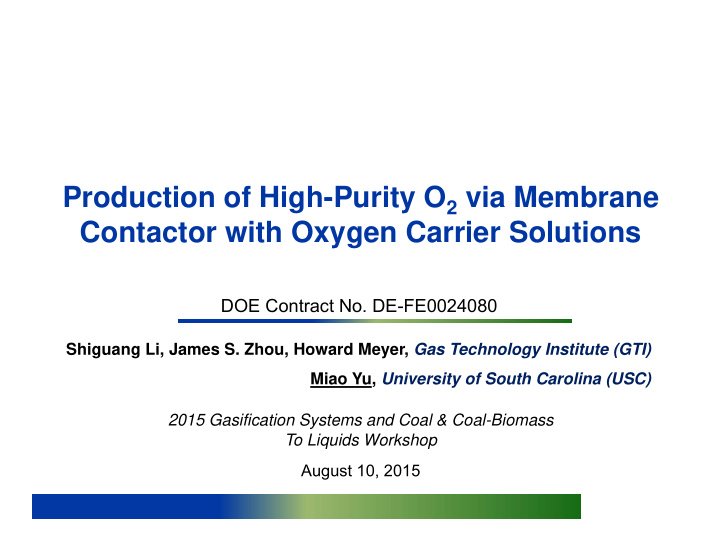 production of high purity o 2 via membrane contactor with