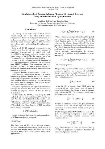 Simulation of Jet Breakup in Lower Plenum with Internal Structure  Using Smoothed Particle