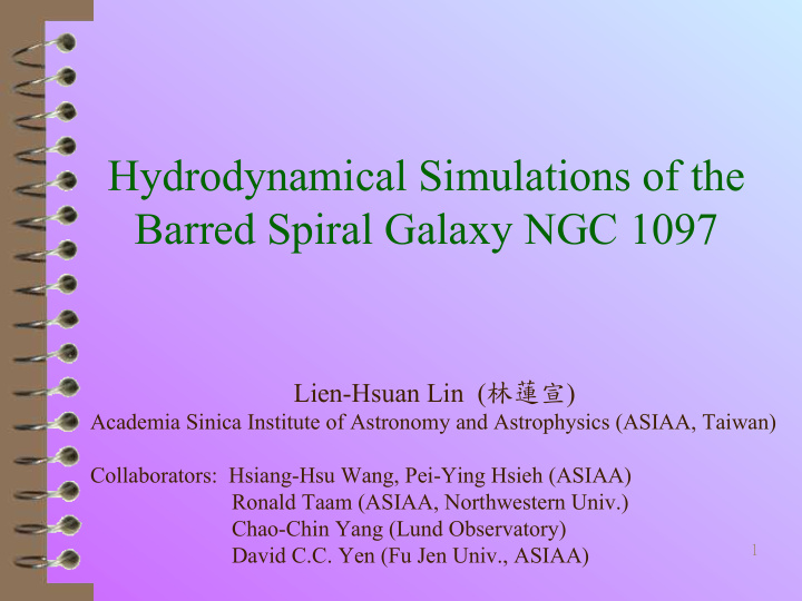 hydrodynamical simulations of the barred spiral galaxy