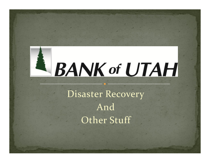 disaster recovery and other stuff jay weaver network