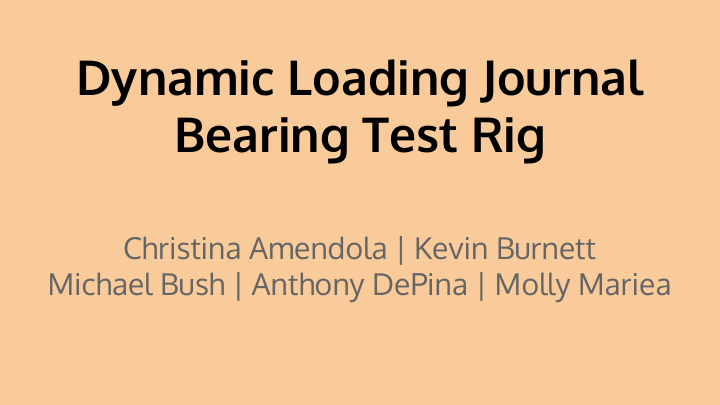dynamic loading journal bearing test rig