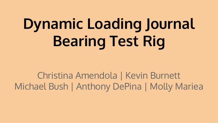 dynamic loading journal bearing test rig