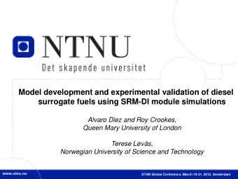 Model development and experimental validation of diesel  surrogate fuels using SRM-DI module