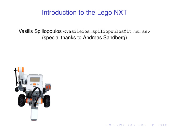 introduction to the lego nxt