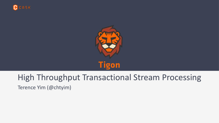 high throughput transactional stream processing