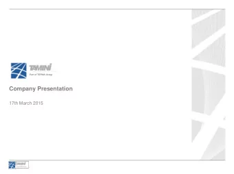 Company Presentation  17th March 2015  Company History  1916  Tamini starts its activities  1961