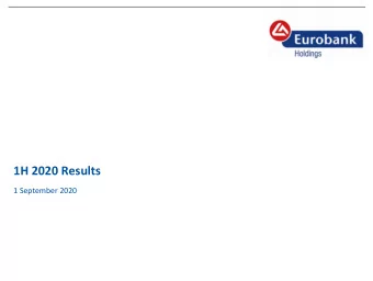 1H 2020 Results  1 September 2020  Disclaimer  By attending the meeting where this presentation is