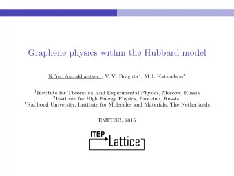 Graphene physics within the Hubbard model N. Yu. Astrakhantsev 1 , V. V. Braguta 2 , M. I.