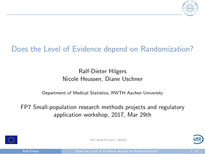 test does the level of evidence depend on randomization