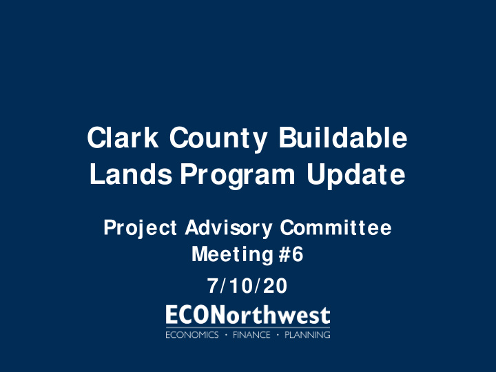 clark county buildable lands program update