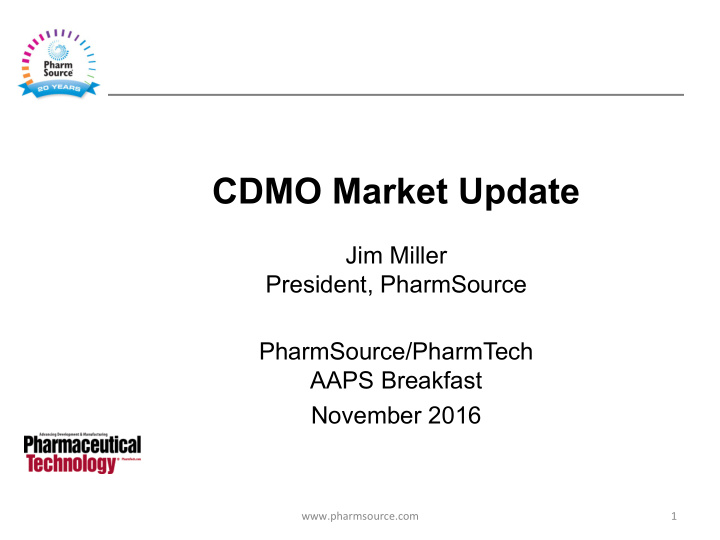 cdmo market update