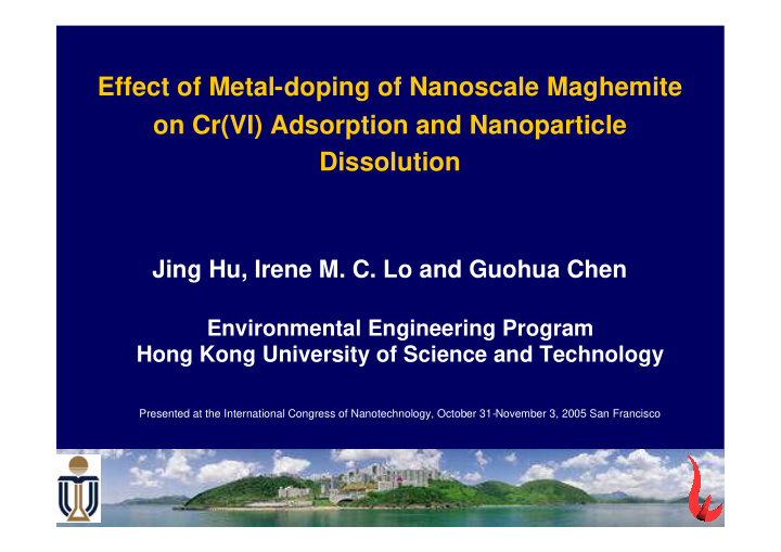 effect of metal doping of nanoscale maghemite on cr vi