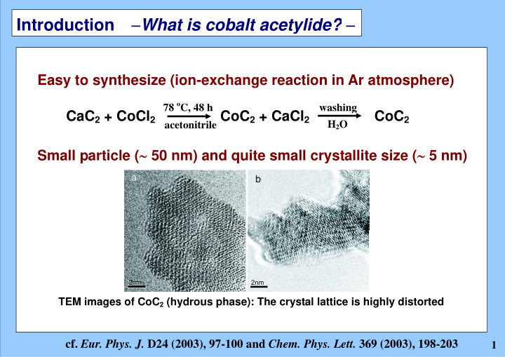 introduction what is cobalt acetylide