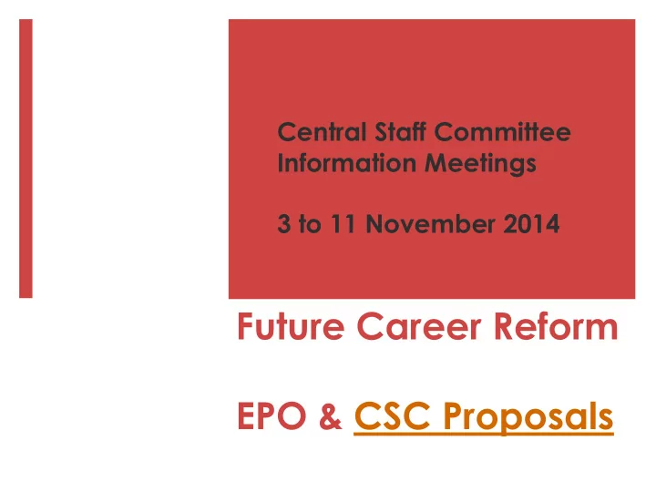 future career reform
