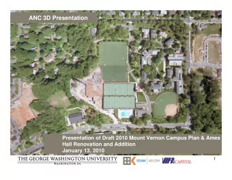 ANC 3D Presentation  Presentation of Draft 2010 Mount Vernon Campus Plan &amp; Ames  Hall