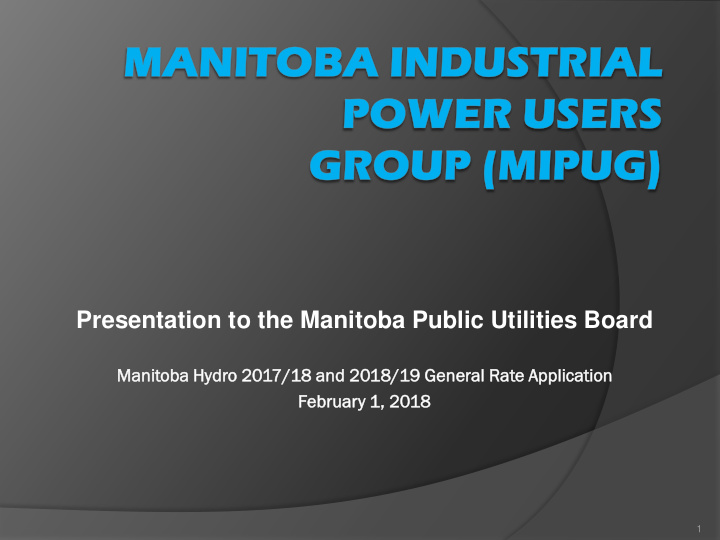 presentation to the manitoba public utilities board