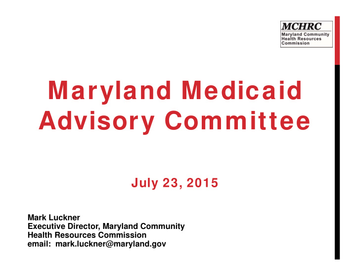 maryland medicaid advisory committee