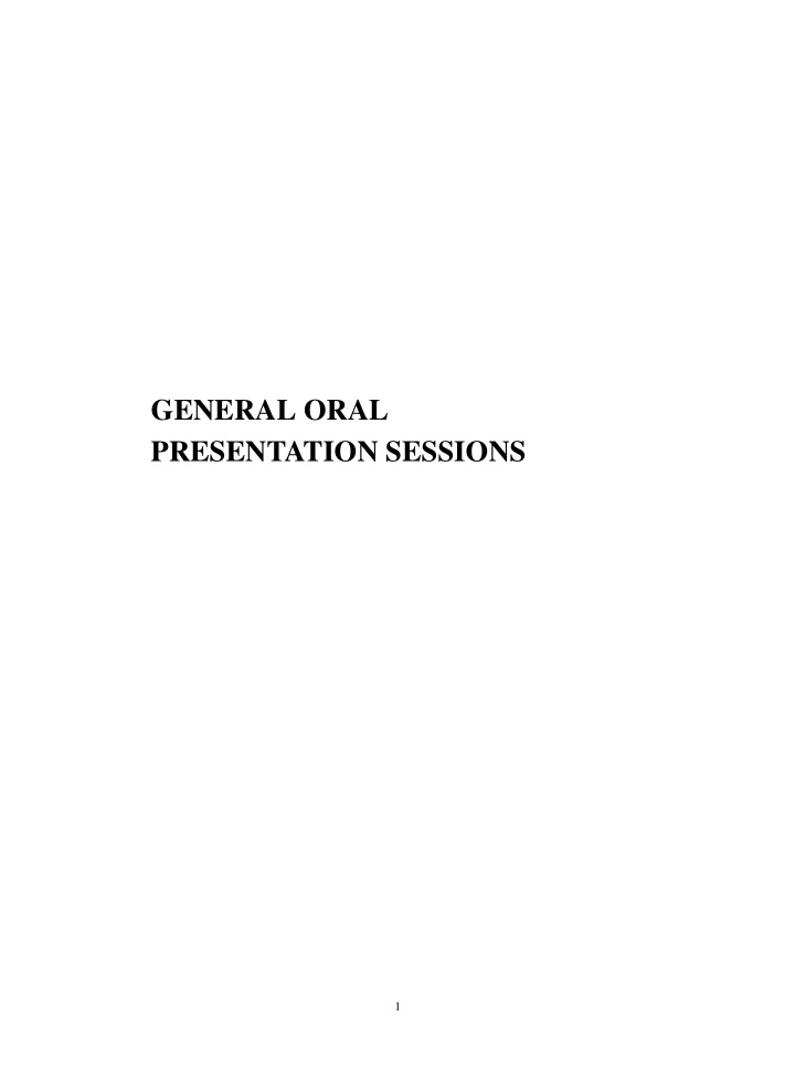 general oral presentation sessions