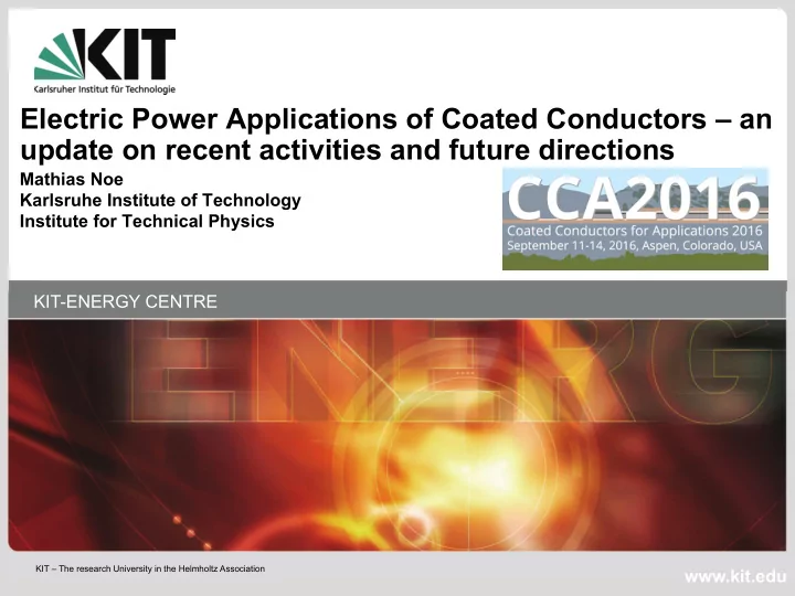 electric power applications of coated conductors an