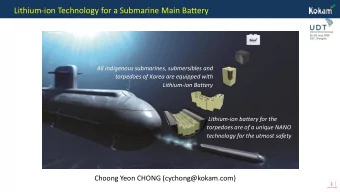 Kokams History Lithium-ion Technology for a Submarine Main Battery  All indigenous submarines,