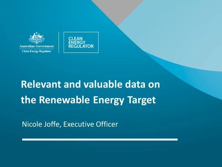 relevant and valuable data on the renewable energy target
