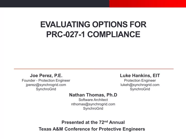 evaluating options for prc 027 1 compliance