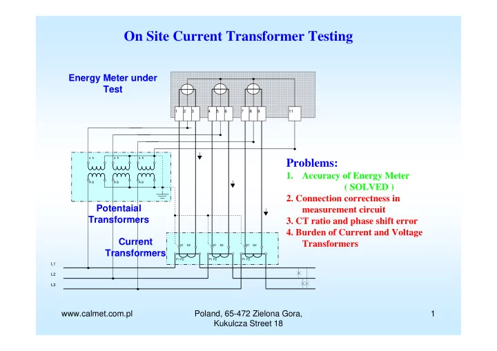 on site current transformer testing