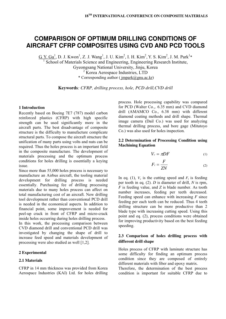 comparison of optimum drilling conditions of aircraft