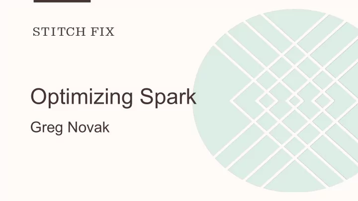 optimizing spark