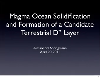 Magma Ocean Solidification  and Formation of a Candidate  Terrestrial D Layer  Alessondra