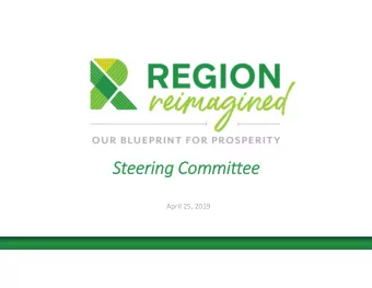 Steering Committee  April 25, 2019  Target Sector  Community &amp;  Pre  Community  Analysis