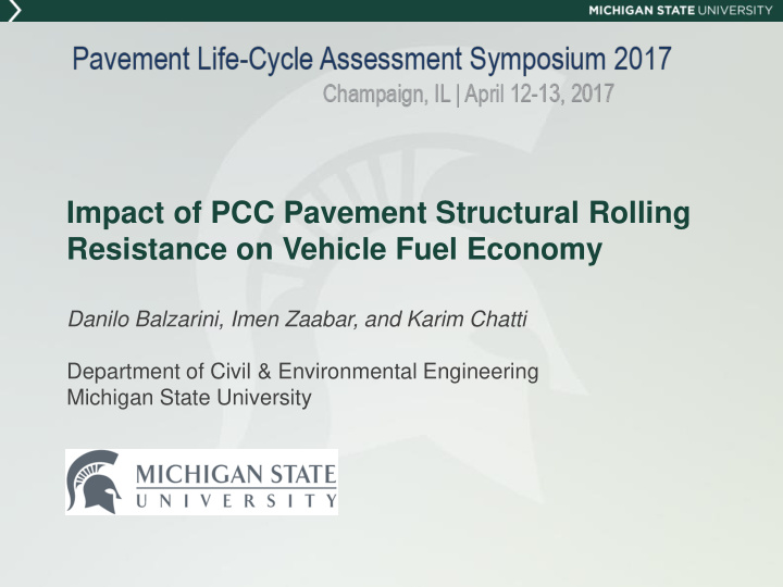 impact of pcc pavement structural rolling resistance on