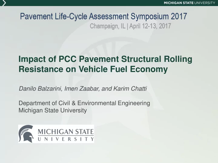 impact of pcc pavement structural rolling resistance on
