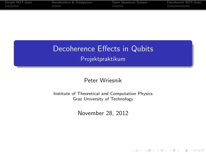 decoherence effects in qubits