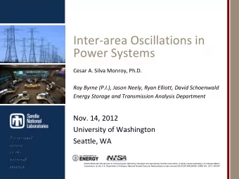 Inter-area Oscillations in  horizontal position  with even amount  of white space  Power Systems