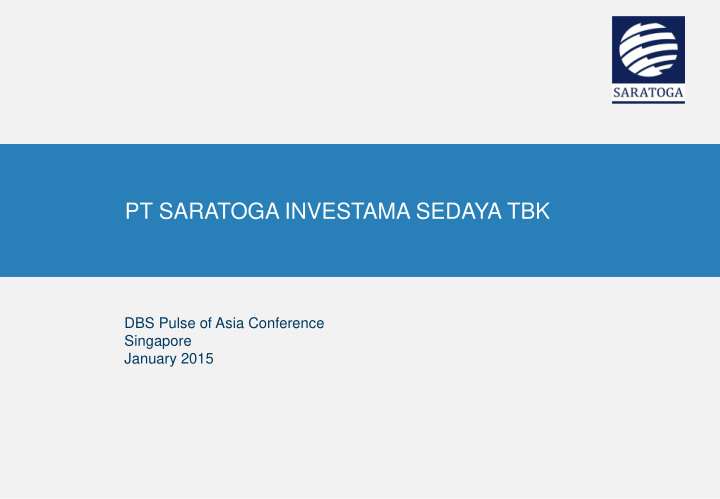 pt saratoga investama sedaya tbk