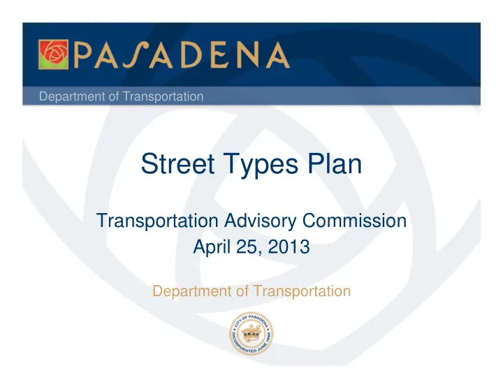 street types plan