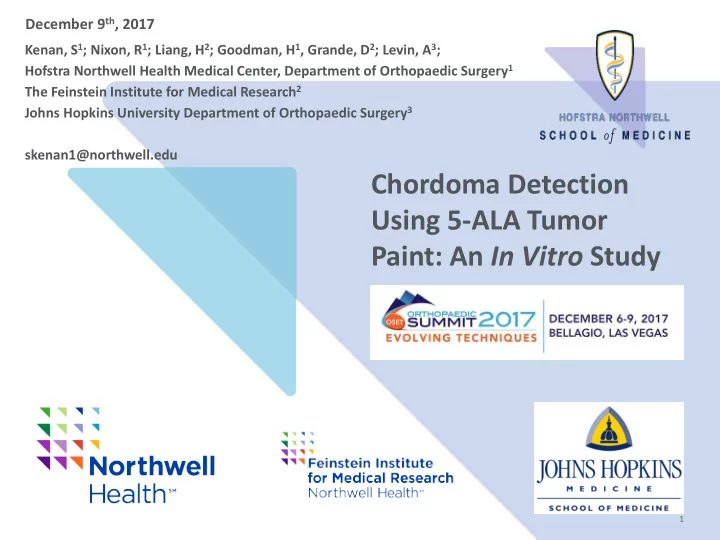 chordoma detection using 5 ala tumor paint an in vitro