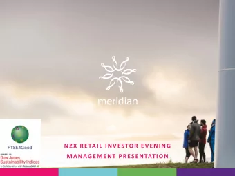 NZX RETAIL INVESTOR EVENING  MANAGEMENT PRESENTATION  NZ ELECTRICITY SECTOR  ELECTRICITY COMPANIES