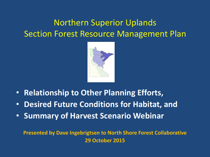 northern superior uplands section forest resource