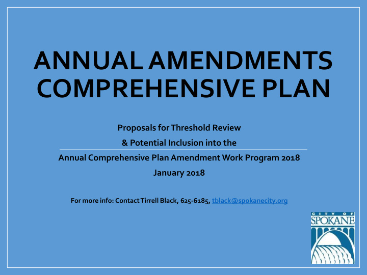 annual amendments